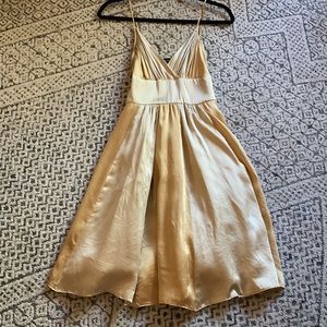 Vintage Arden B 100% silk gold dress size 6